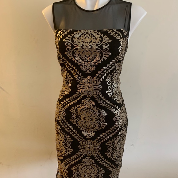 Dress Barn Dresses & Skirts - Cocktail dress black and gold sequins